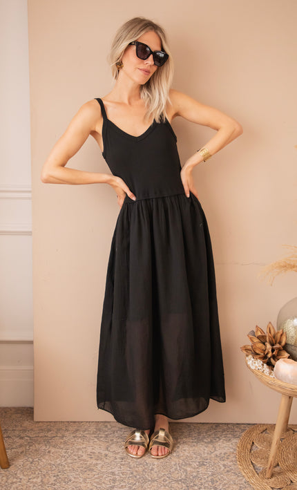 Soraya Strap Black - Maxi Dress