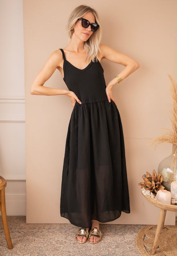 Soraya Strap Black - Maxi Jurk