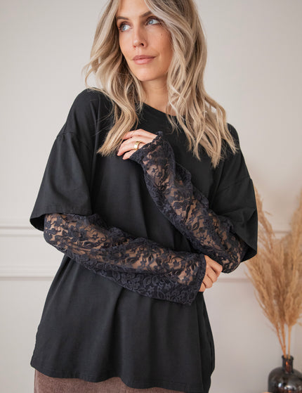 Base & Lace Black - Longsleeve