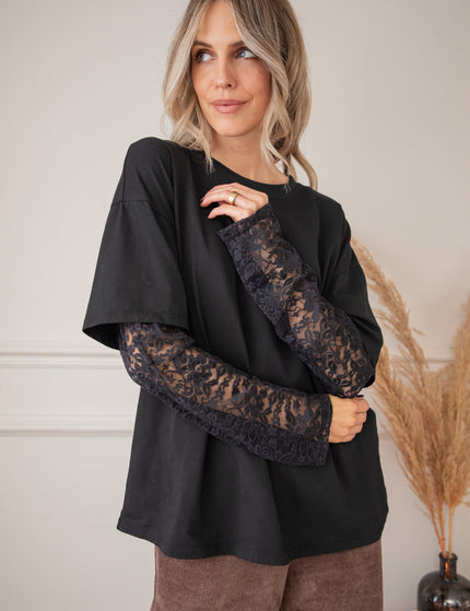 Base & Lace Black - Longsleeve