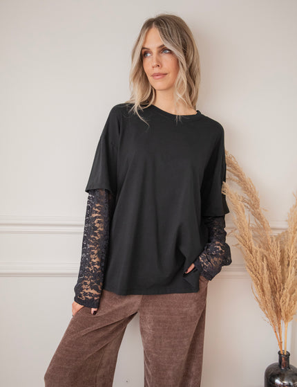 Base & Lace Black - Longsleeve