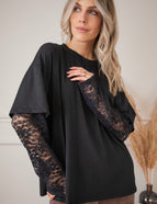 Base & Lace Black - Longsleeve