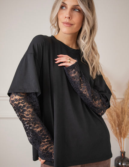 Base & Lace Black - Longsleeve