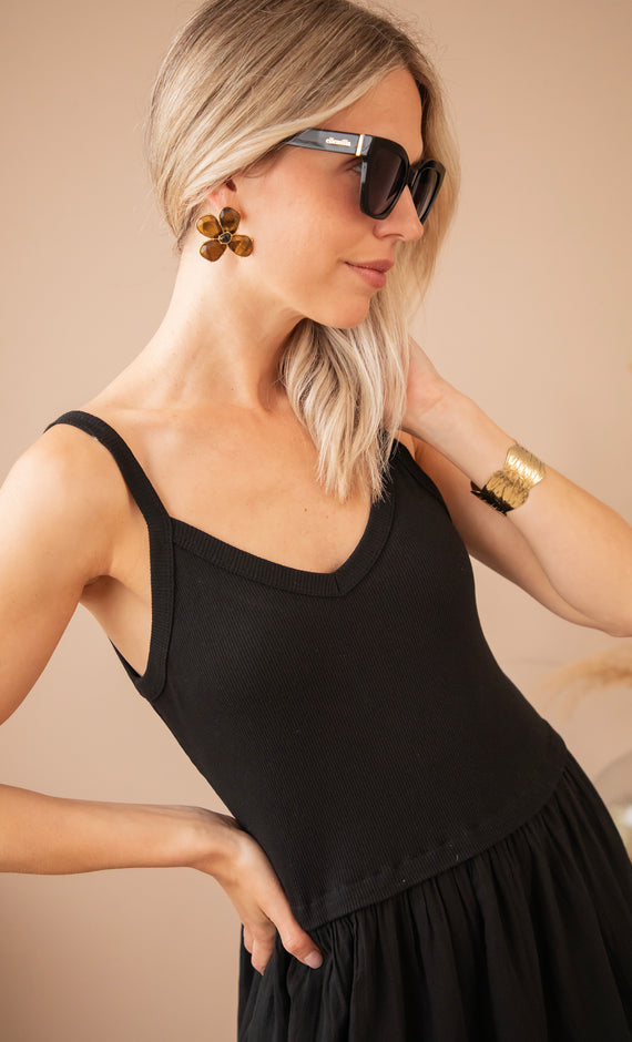 Tiger’s Eye Blossom Brown/Gold - Earrings