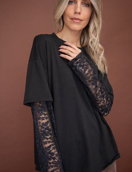 Base & Lace Black - Longsleeve