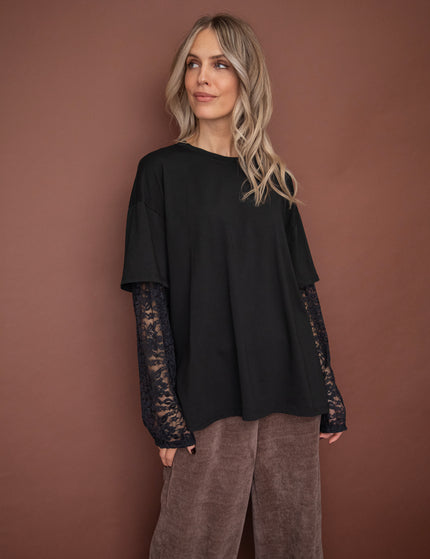 Base & Lace Black - Longsleeve