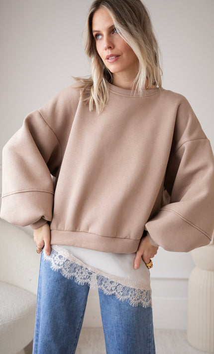 Pullover - Snuggle Up - Taupe