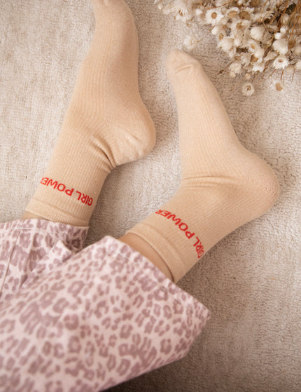 Girl Power Moves Beige/Red - Socks