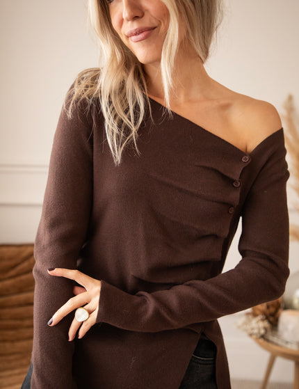 Donna Draped Cacao - Longsleeve