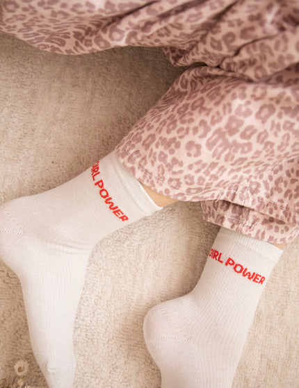 Girl Power Moves Off White/Red - Socks