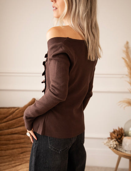 Donna Draped Cacao - Longsleeve