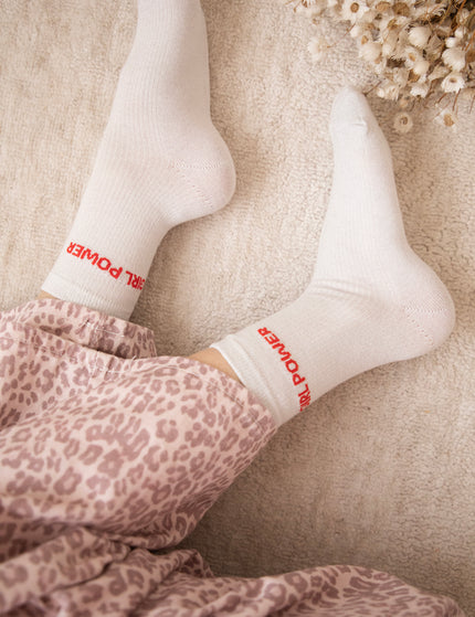 Girl Power Moves Off White/Red - Socks