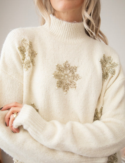 Sparkling Snowflakes Beige/Gold - Sweater