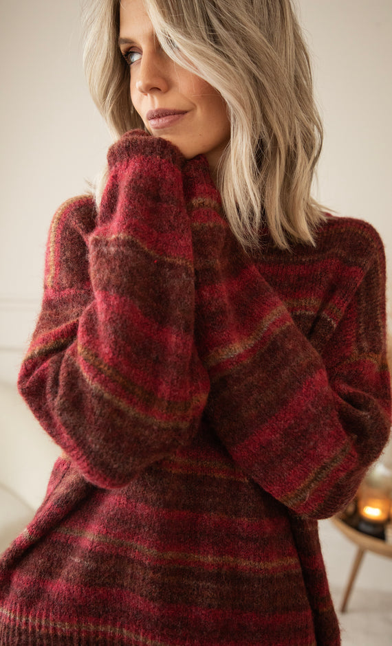 Zazu Stripe Magenta - Sweater