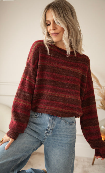 Pullover - Zazu Stripe - Magenta