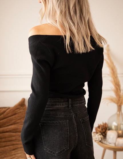 Donna Draped Black - Longsleeve