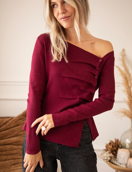 Donna Draped Burgundy - Longsleeve