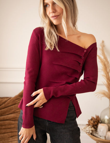 Donna Draped Burgundy - Longsleeve