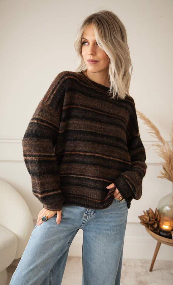 Zazu Stripe Black - Sweater
