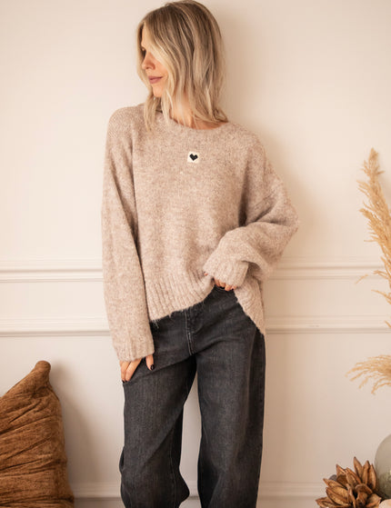 Pullover - Middle Of My Heart - Weiches Taupe