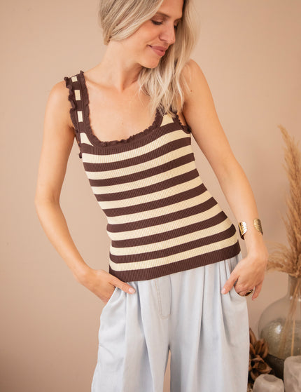 Stretch & Stripes Butter Yellow/Brown - Top