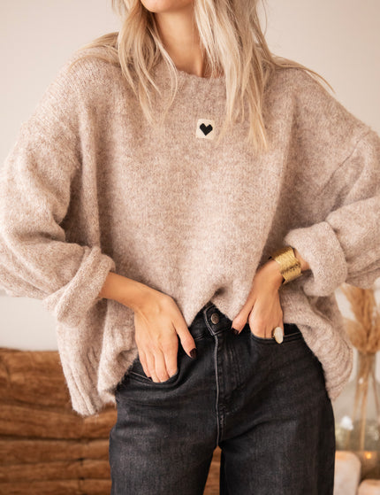 Pullover - Middle Of My Heart - Weiches Taupe