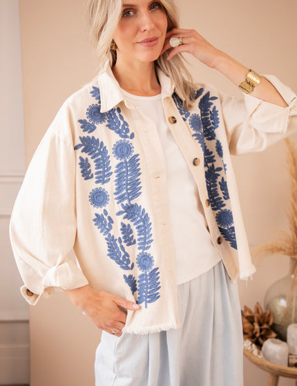 Jacke - Florious - Beige/Dunkelblau