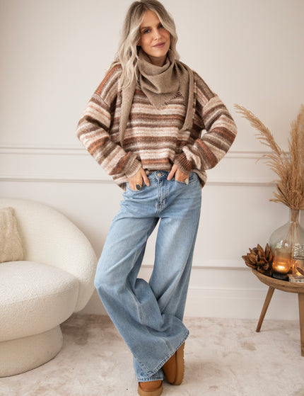 Pullover - Zazu Stripe - Braun