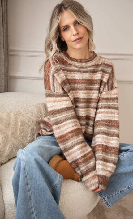 Pullover - Zazu Stripe - Braun