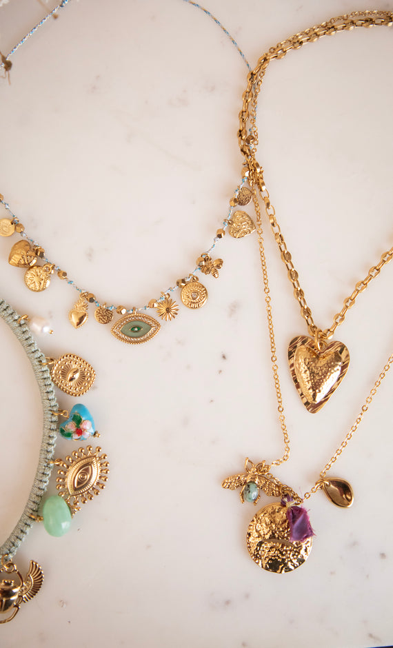 Halskette - Lucky Charm - Blau/Mint