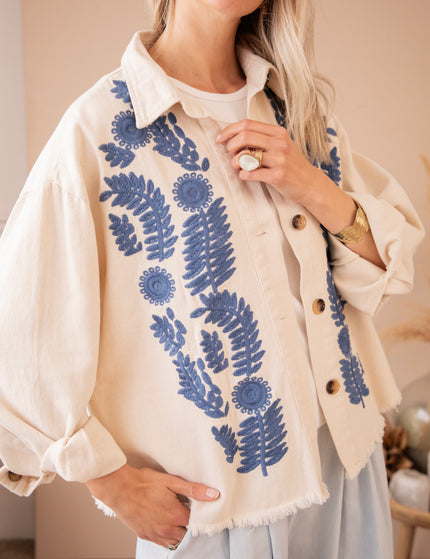 Jacke - Florious - Beige/Dunkelblau
