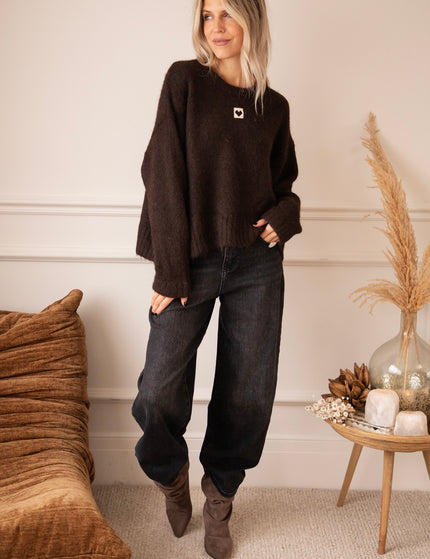 Middle Of My Heart Cacao - Sweater
