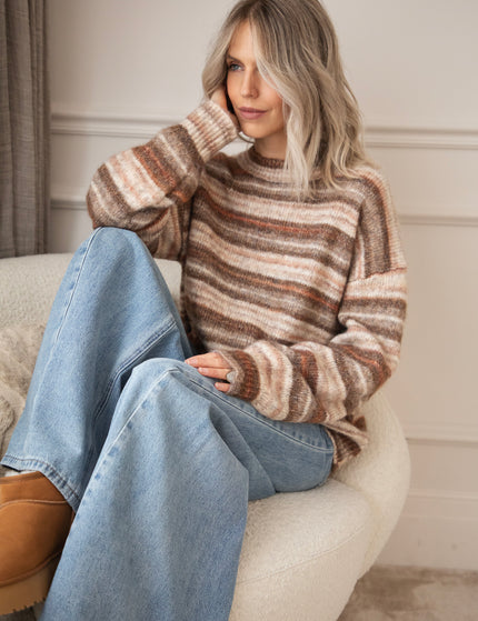 Pullover - Zazu Stripe - Braun