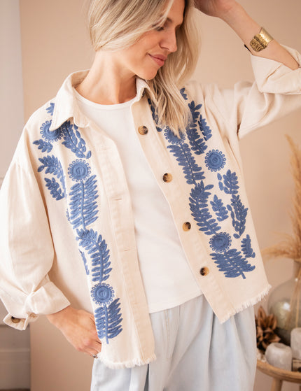 Jacke - Florious - Beige/Dunkelblau