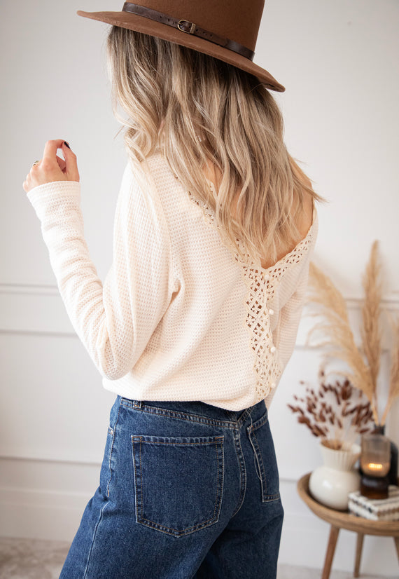 Rachel Lace Beige - Longsleeve