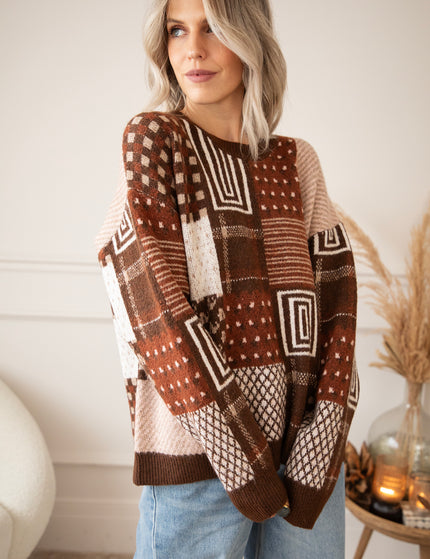 Pullover - Pattern Plaid - Choco/Bordeaux