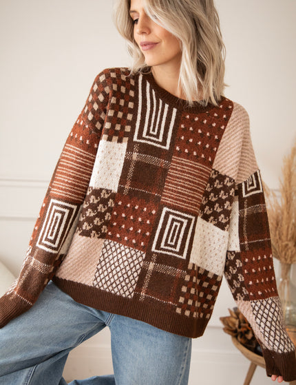 Pullover - Pattern Plaid - Choco/Bordeaux