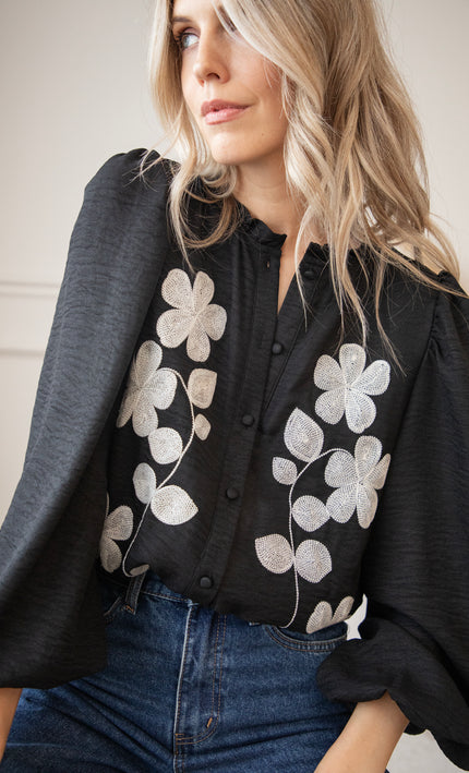 Floraly Black - Blouse