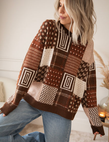 Pullover - Pattern Plaid - Choco/Bordeaux