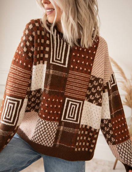 Pullover - Pattern Plaid - Choco/Bordeaux