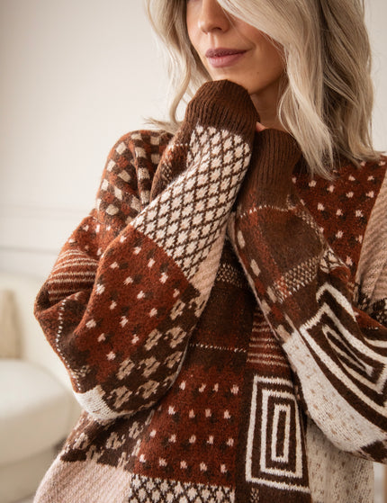 Pullover - Pattern Plaid - Choco/Bordeaux