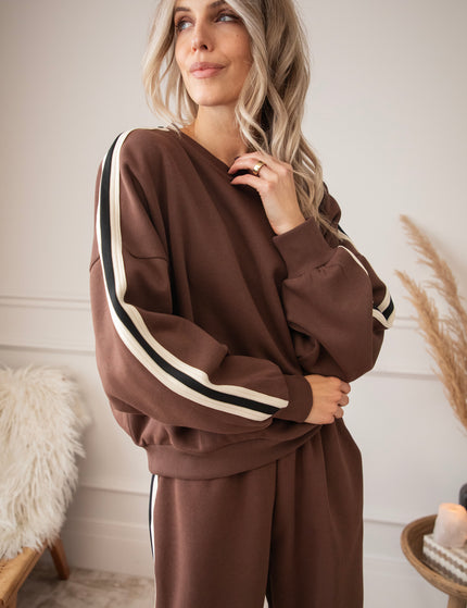 Side Stripe Brown - Sweater