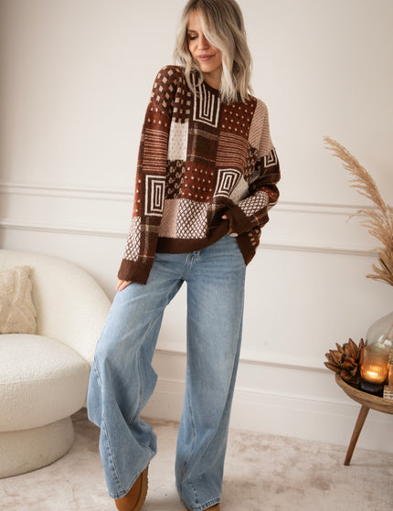 Pullover - Pattern Plaid - Choco/Bordeaux