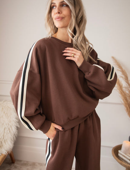 Side Stripe Brown - Sweater