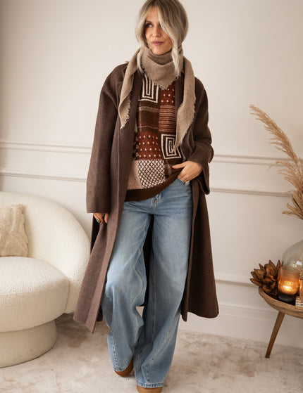 Pullover - Pattern Plaid - Choco/Bordeaux