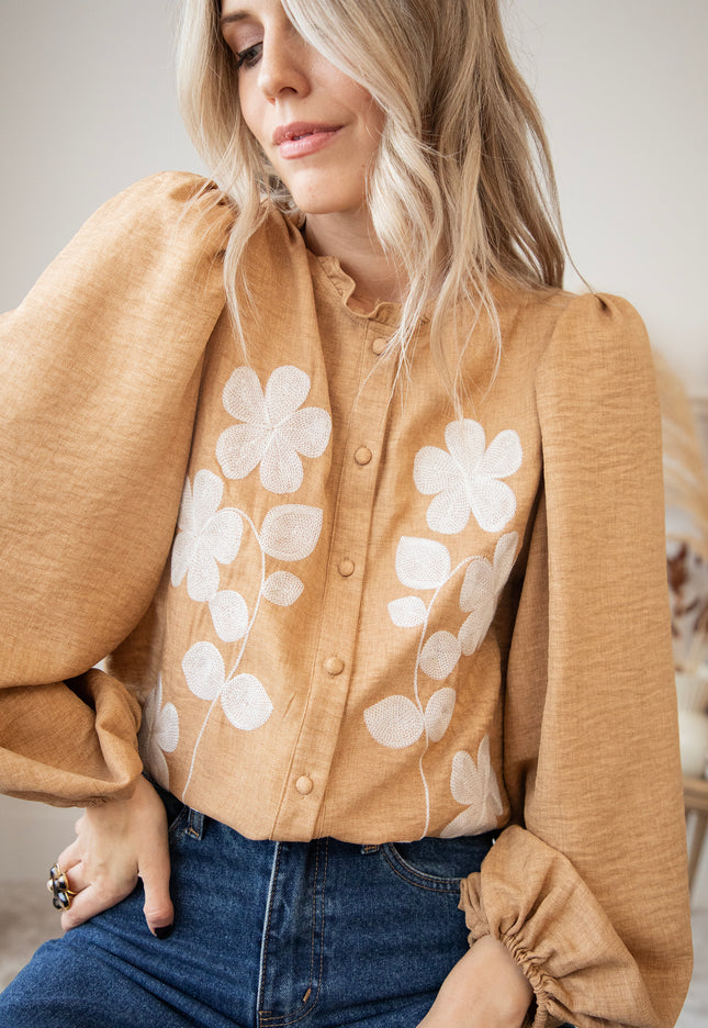 Floraly Camel - Blouse