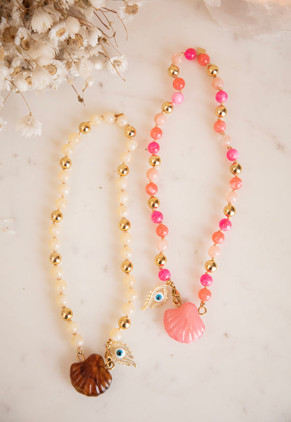 Halskette - Seaside Beads - Rosa/Koralle