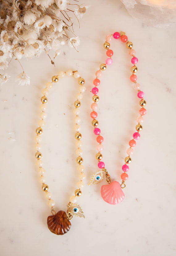 Halskette - Seaside Beads - Rosa/Koralle