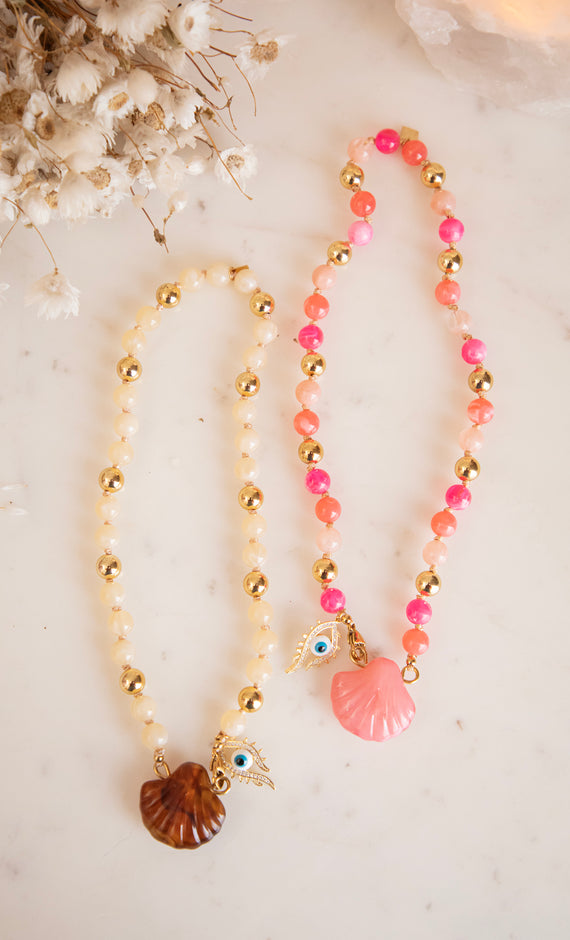 Halskette - Seaside Beads - Rosa/Koralle