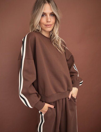 Side Stripe Brown - Sweater